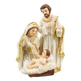 Presépio Sagrada Família Imagem Religiosa Em Resina 8,5 Cm