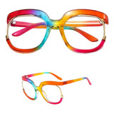 Oculos Armação Colorido Arco Iris Moda Blogueira Grande Luxo