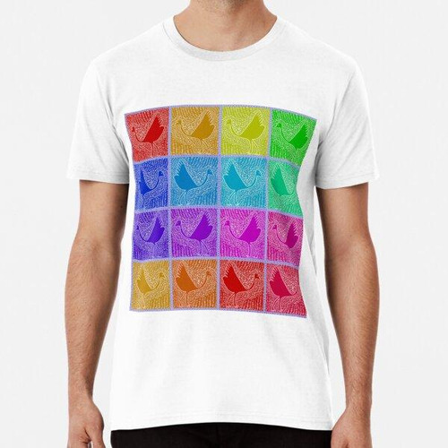 Remera Edredón Rainbow Pajaros Algodon Premium