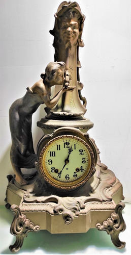 Reloj De Mesa Art Nouveau Principos Siglo Xx Con Soneria.