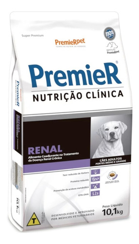 Premier Renal Nutrição Clínica Ração Cães Adultos 10,1kg