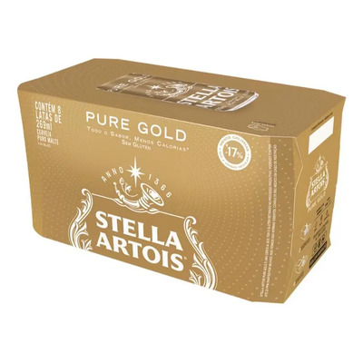 Cerveja Stella Artois Pure Gold Puro Malte Lata 269ml 8 U | MercadoLivre
