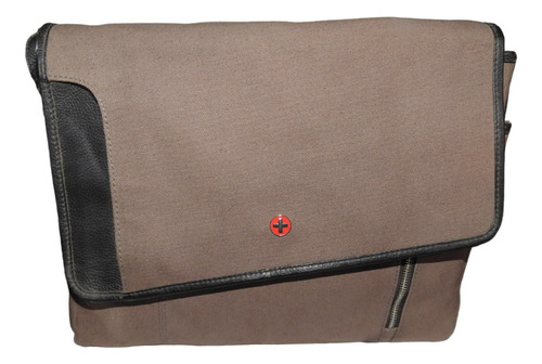 Maletin Messenger Con Bolsa, Color Cafe Marca Swiss Bag