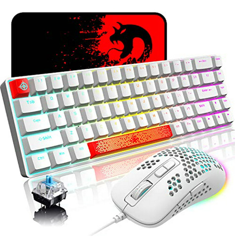 Combo De Teclado Y Mouse Para Juegos 60%, Tecla Personalizad