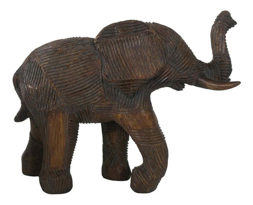 Escultura Decorativa Elefante Resina Bronze 17cm Po0097 Btc
