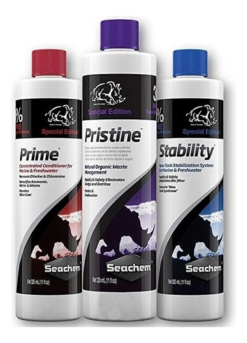 Kit Seachem Para Aquários Prime, Stability E Pristine 325 Ml