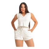 Conjunto Feminino Short E Regata Moda Verão