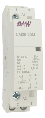 Contactor Modular 1 Din Bipolar 25a 220v Baw