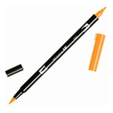 Tombow Marcador Doble Con Punta De Brocha 020 -, Anaranjado