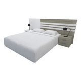 Respaldo Para Sommier O Cama Mesas De Luz Dormitorio P/1,80m Color Verde Oscuro