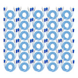 30x Cabo Rca Injetado Azul/prata 4mm 1 Metro - Tech One