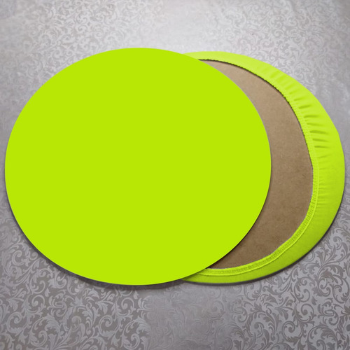 6 Capas De Sousplat De Malha Neon Redondo 35cm Rápido Cor Amarelo Neon Liso