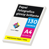 Papel Fotografico A4 20 Hojas 130 Grs Glossy Brillante