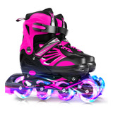 Patines En Línea Ajustables Con Ruedas Iluminadas Para Niños