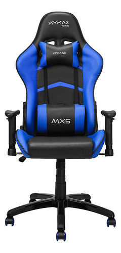 Cadeira Gamer Mx5 Giratoria Preto E Azul Mymax