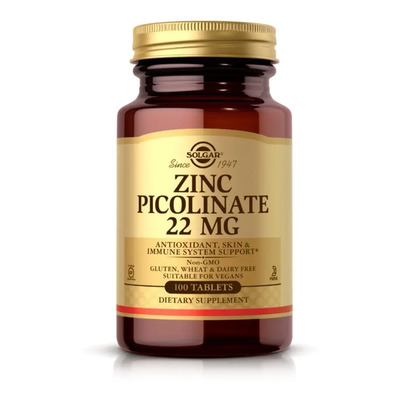 Zinc Picolinate Solgar 22mg 100tab | Envío gratis