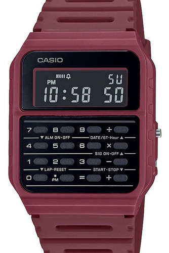 Relógio Casio Calculadora Data Bank Ca-53wf-4bdf Bordô