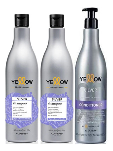 Yellow 2 Shampoo Silver Y Acondicionador 500ml C/u Matizador