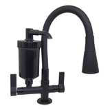 Torneira De Cozinha Gourmet Com Filtro Mesa Preta Flex C70 Cor Preto