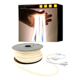 Tira Led Calida 10mts Neon Flex Cob 220v Siliconada Flexible