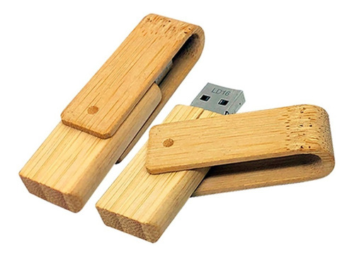 Memorias Usb 8gb Kit 5 Pzs De Madera Giratoria Ld184 Daltech