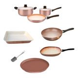 Set 9pz Olla Sart Wok Bifera Pizz Asade 34cm Hudson Ceramica