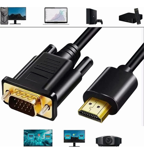 Cable Adaptador Convertidor D/video Hdmi A Vga Macho A Macho