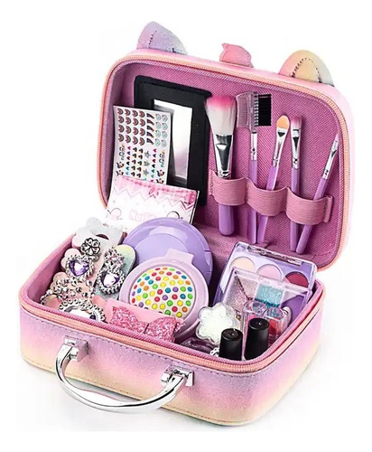 Maleta Maquillaje Set De Belleza Infantil Esmaltes Unicornio