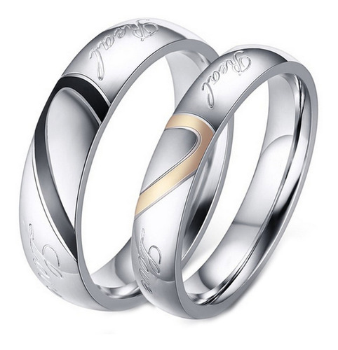 Anillos De Pareja Real Love Acero Inoxidable Y Titanio