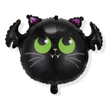 Balão Metalizado Gato Morcego Halloween 60 X 72cm 1 Un