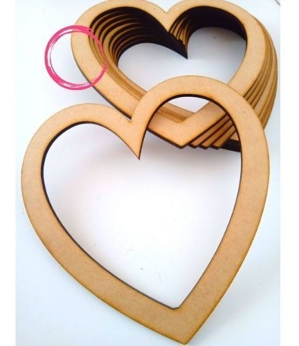 Corazon Calado Atrapasueño Fibrofacil Mdf 25 Cm X 10 Unid