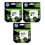 Kit 3 Cartuchos Hp 662xl ( 2 Pretos + 1 Colorido ) Originais