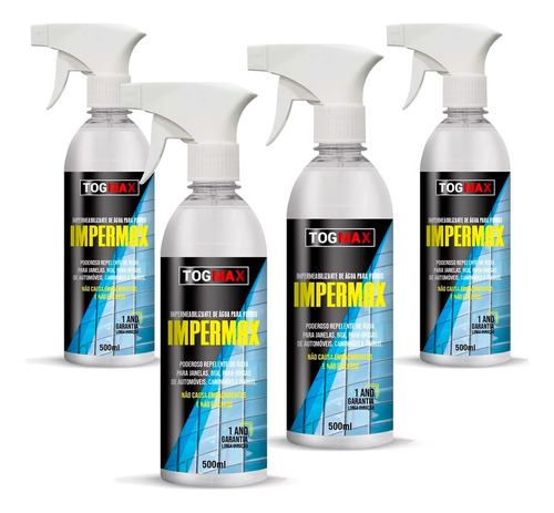 Solução Para Vidros Impermeaveis Impermax  Kit 4x 500ml