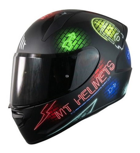 Casco Integral Mt Stinger Matt Graficos A1 Con Mica Humo