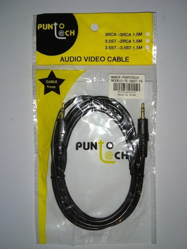 Cable Auxiliar De 3,5, De 4 Mm, Largo 1,5 Mt