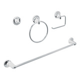 Juego De 4 Accesorios Para Baño Metálicos, Foset 49164