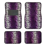 Cubre Alfombra Felpa Animal Print Purpura Universal Auto