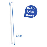 Cabo De Vassoura Rodo De Alumínio 1,4m Com Ponta Rosca 