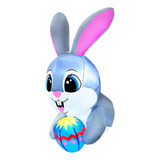 A Conejo Inflable De Pascua Con Luces Led Para Exteriores,