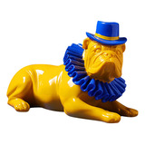 Figura De Resina Con Forma De Perro Estilo Bulldog En Color,