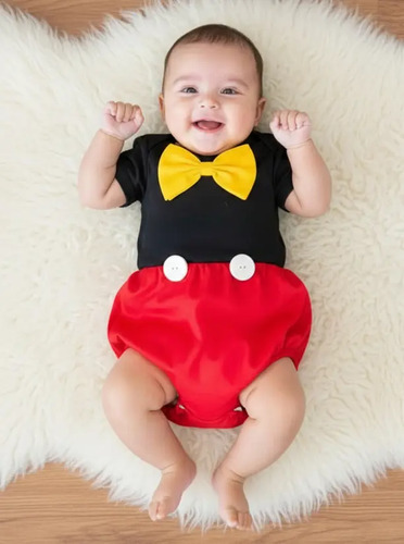 Disfraz Mickey Bebe Niño Pañalero Mickey Mameluco Mickey