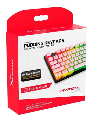 Set 104 Hyperx Pudding Keycaps Double Shot Ds Pbt Rosa