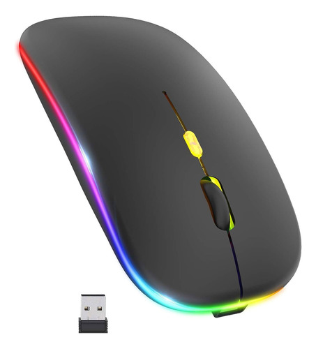 Ratón Inalámbrico Mouse Bluetooth Recargable Usb + 2.4g Thin