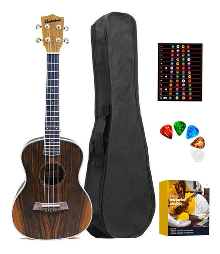 Ukelele Tenor Café Ebony Ukeleleland Con Funda