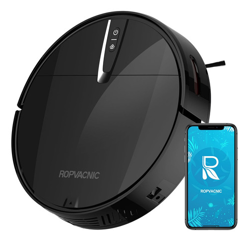 Ropvacnic Robot Aspirador Con Succión Ciclónica 3000pa, App Color Negro