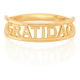 Anel Rommanel Skinny Ring Escrito Gratidão N°16