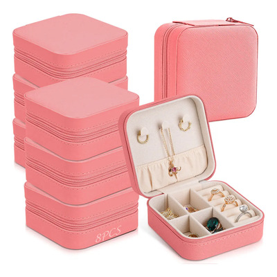 Tgexyi 8 Piezas Organizadora De Joyero De Viaje, Alhajeros Joyeria Mujer De Cuero Pu, Portátil Mini Caja De Joyero Pequeño Para Pendientes, Anillos, Collares(rosa Chicle) | MercadoLibre