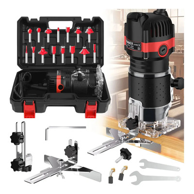 Cenawin Enrutador 800w Madera Rebajadora Recortadora router para madera 15 Brocas fresas router de mano 30000rpm | Envío gratis