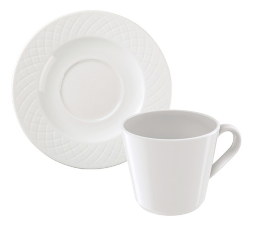 Xícara E Pires Porcelana 185 Ml Ingrid Tramontina