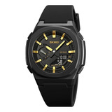 Reloj Skmei 2091 Deportivo Digital Agujas Sumergible Gold